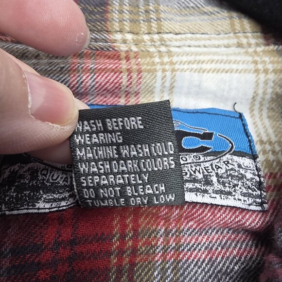 BTC Shirt Mens Large Tall Plaid Flannel Western Pearl Snap Red Gray Long Sleeve - Picture 6 of 8